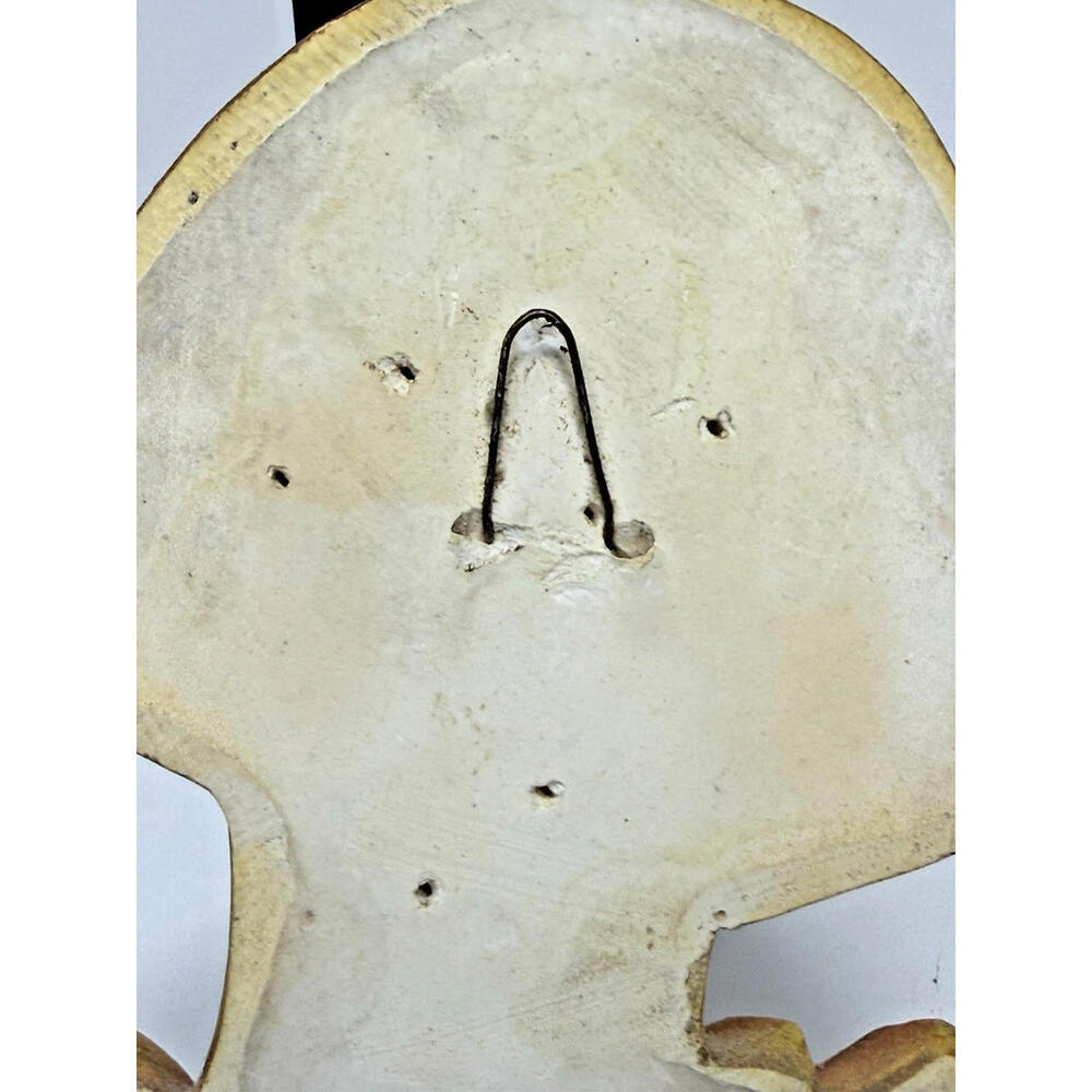 Vtg Mushroom Chalkware w/Hook 70s Wall Kitsch Decor Orange Brown Single - Picture 13 of 13